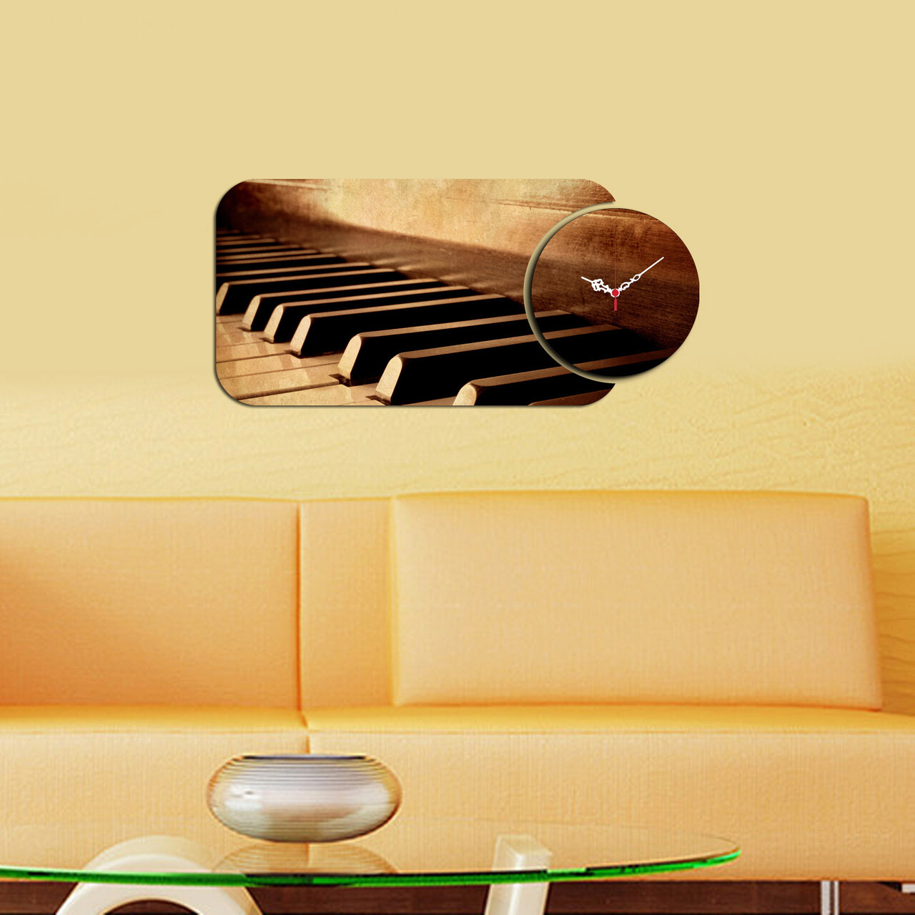 Ceas de perete, YMS-89, Dimensiune: 68 x 32 cm, Multicolor - imagine 3